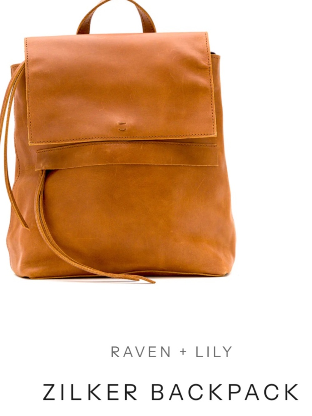 Raven + Lily Zilker Leather Backpack in Tan